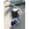 Image 1 : Tree Stump Look Garden Fountain and 2 x Purple Glass Hanging Tealight Holders