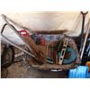 Image 2 : Wheelbarrow and Assortment of Snow Shovels and Tools