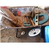 Image 3 : Wheelbarrow and Assortment of Snow Shovels and Tools