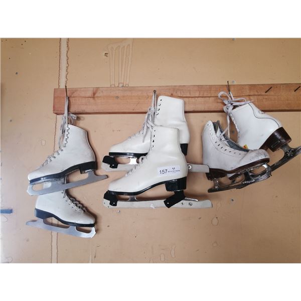 3 x Pairs of Vintage Womens Figure Skates