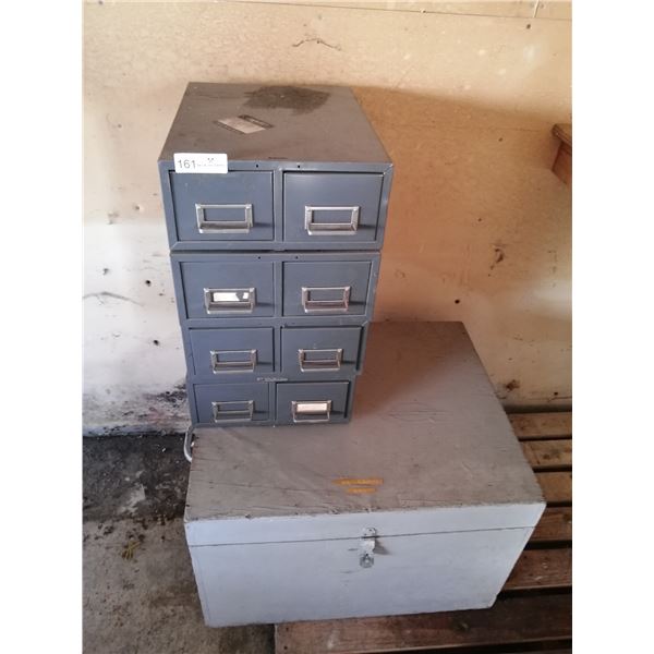 4 x 2-Drawer Small Document Filing Cabinets and Wooden Chest