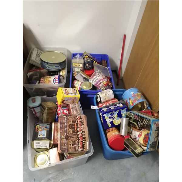 Large Assortment of Metal Tins