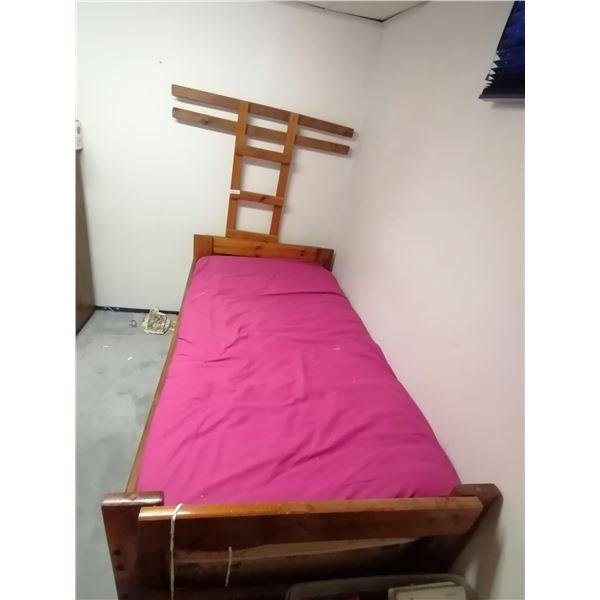 Wooden Double Bed w/ Sealy Classic Mattress and Box Spring