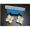 Image 2 : Vintage Alaska Sitka Rose Gold Nugget and Ivory Earrings - Sterling Silver
