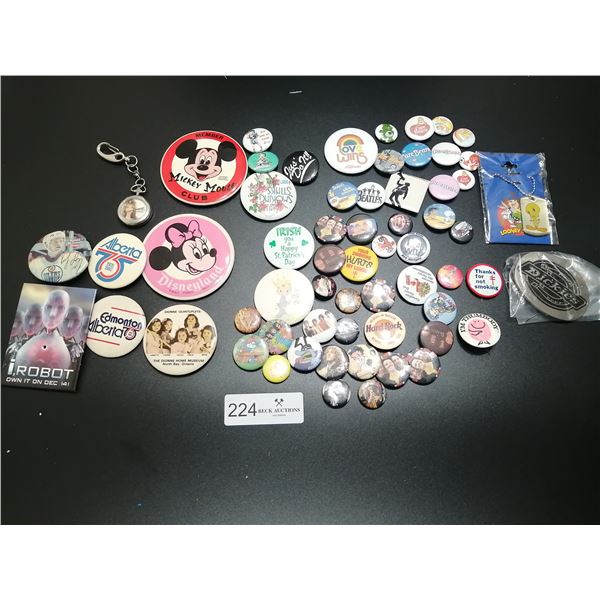 Assortment of Collectible Button Pins and More!