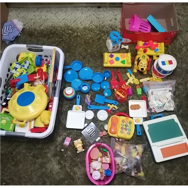 Assortment of Vintage and Contemporary Fisher-Price and Other Toys