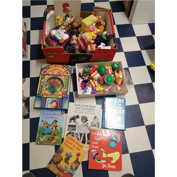 Assortment of Children's Piggybanks, Collectible McDonald's Toys, and Collectible Children's Books
