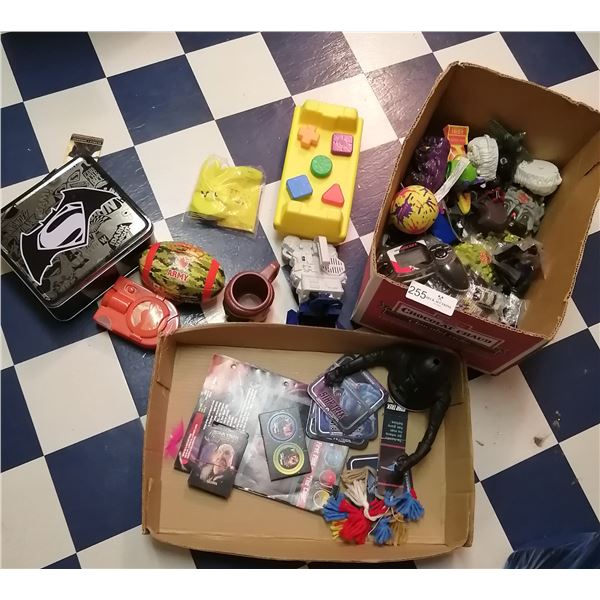 Misc.Toy Lot - w/ Batman/Superman Lunch Box, McDonald's Toys, Star Wars, and Star Trek Collectibles