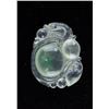 Image 2 : Chinese Jadeite Carved Two Tone Icy Pendant