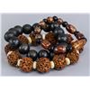 Image 1 : Lot of 3 Bracelets Wood and Agate