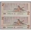 Image 2 : Lot of 2 Canada 1986 $2 Bill Uncut