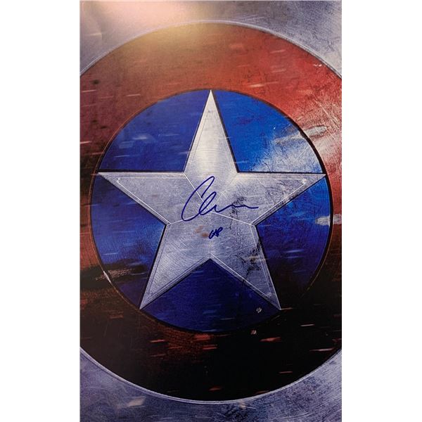 Autographed Avengers Chris Evans Poster