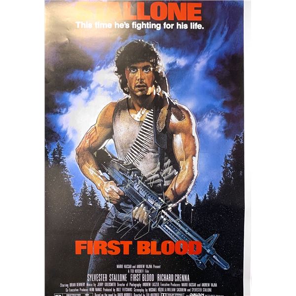 Autographed Rambo First Blood Poster