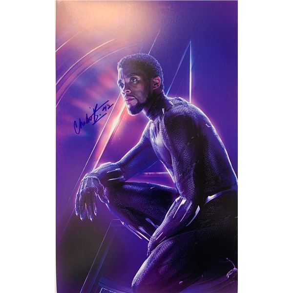 Autographed Avengers Endgame Chadwick Boseman Poster