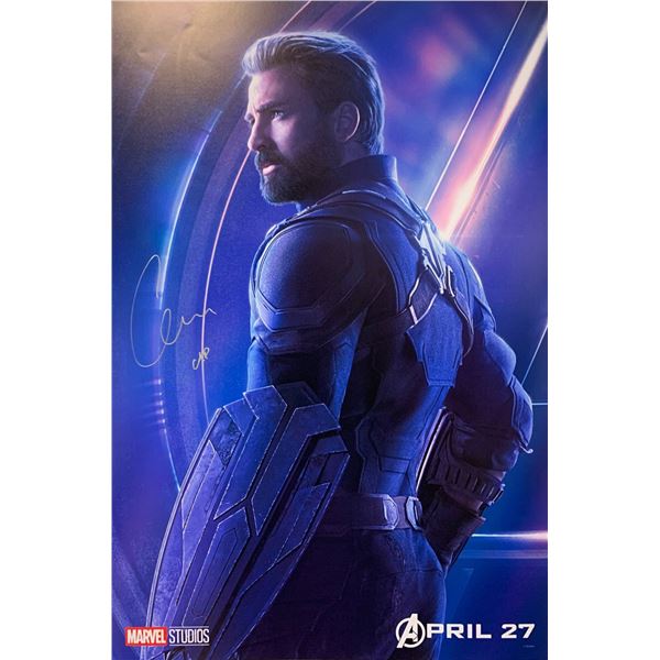 Chris Evans Autographed Avengers Poster