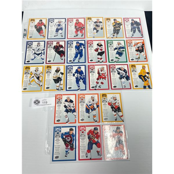 2018-2019 Upper Deck 25 Under 25 Incomplete Set