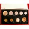 Image 1 : Great Britain 1950 Proof Set.  Set comes in original Dark Red box and includes 10 Proof coins.  Silv