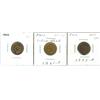Image 1 : 1861-P, 1868 & 1885-P  1¢.  Lot of 3 coins all technically AU or better but lightly cleaned.