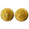 Image 1 : Tiberius II Constantine, 578-582, Obv, Facing image of Tiberius II with crown, holding globus with c