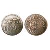 Image 1 : Denier de Melle; central cross in a solid circle. Rev: META/./LLVM. Mint is Melle. Dep 609. 