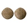 Image 1 : Denier Double Parisis 3rd type.  Obv shows Crown above Fleur de lys, rev Fleur de lys cross. C.446 D