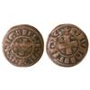 Image 1 : Hugh III, Duc of Burgundy (1162-1193) Denier; Obv: +VGO DVX BVRG: DEI, central cross with rounded en