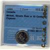 Image 1 : 1969 1¢ Nickel, Struck Over 10¢, Flipover ERROR CCCS MS64.