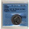 Image 1 : 1992 25¢ Alberta, Struck on Non Magnetic Planchet ERROR CCCS AU50.  Coin whighs 5,67 g.