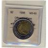 Image 1 : 1996 $2 Off Center Core with partial gap ERROR.  MS in grade.