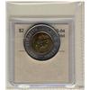 Image 1 : 1996 $2 Off Center Core, 6:00 obverse ERROR.  MS in grade.