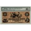 Image 1 : Colonial Bank of Canada, 1859 $3 #877, CH-130-10-04-06, PMG UNC63 EPQ. Tied for finest according to 
