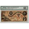 Image 1 : The Colonial Bank of Canada 1859 $5 #486 CH-130-10-04-10, PMG CH UNC63 EPQ.