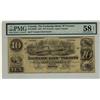 Image 1 : The Exchange Bank of Toronto, 1855 $10, CH-255-10-08R, PMG AU58 EPQ.  The finest graded example grad