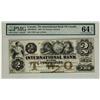 Image 1 : The International Bank of Canada,1858 $2 #15271, CH-380-10-08-12, PMG UNC64 EPQ
