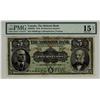 Image 1 : The Molsons Bank, 1918 $5 #195289, CH-490-38-02, PMG F15. Only one example finer.