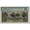 Image 1 : The Bank of Price Edward Island, 1872 $20 #04142, CH-600-12-16, PMG VF25. Only one example finer.
