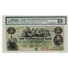 Image 1 : The Westmorland Bank of New Brunswick, 1861 $5 #13540, CH-800-12-06R, PMG VF25 NET Pen Cancelled Glu