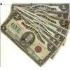 Image 1 : 1923 $1 DC-25.  Lot of 8 notes of various signatures and seal colours.  Good to Fine.
