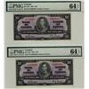 Image 1 : 1937 $10 BC-24b #ED8089266 & 267 PMG CH UNC64 EPQ.  Lot of 2 choice notes.