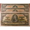 Image 1 : 1937 $20 BC-25b #KE8271272, 8700877 & 9294373.  Lot of 3 notes.  EF to AU, one with pencil (3) writt