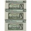 Image 1 : 1954 $1 BC-29a PMG Gem UNC65 EPQ.  Lot of 3 notes all Gems.