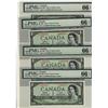 Image 1 : 1954 $1 BC-29b PMG Gem UNC66 EPQ.  Lot of 4 notes all Gems.
