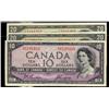Image 1 : 1954 $10 & $20 BC-32a, 33a, 32b & 33b.  Lot of 4 notes F to EF. 