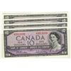 Image 1 : 1954 $10 BC-40b #UT3511039 to 42.  Lot of 4 consecutive notes. All UNC.