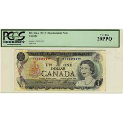 1973 $1 BC-46aA *FB3599999 PCGS VF20PPQ. Very rare replacement.