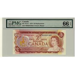1974 $2 BC-47aA-i #ABX0521631, PMG Gem UNC66 EPQ.