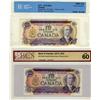 Image 1 : 1971 $10 BC-49aA #*DB3145206 & BC49b #DL7422526.  Lot of 2 notes BCS graded UNC 60 and UNC 64 repect