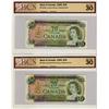 Image 1 : 1969 $20 BC-50aA *EA1801725 and BC-50bA *EZ9389053 Lot of two notes All BCS VF30