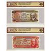 Image 1 : 1975 $50 BC-51bA EHX0796578 and 1975 $100 BC-52bA AJX0552932 Lot of two notes All BCS EF40