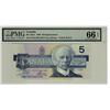 Image 1 : 1986 $5 BC-56aA #ENX1681739, PMG Gem UNC66 EPQ.